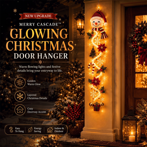 ⏳ Last Day 49% OFF – 🎄Glowing Christmas Door Hanger | 6 Festive Light Designs✨
