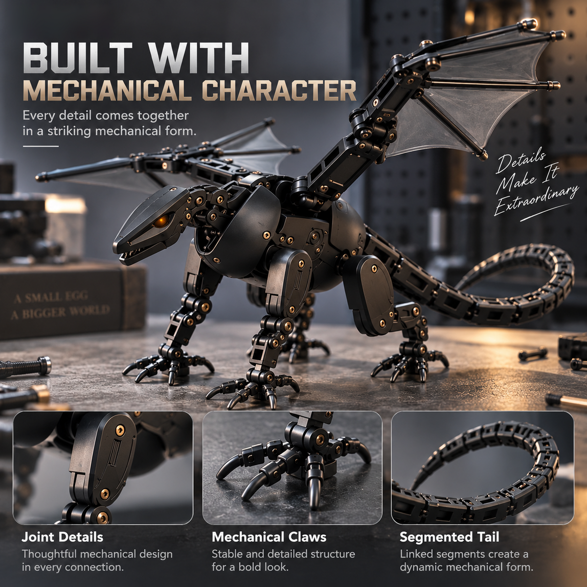 1-🔥🥚🐉 DragonMorph – Egg to Dragon Transforming Mechanical Toy