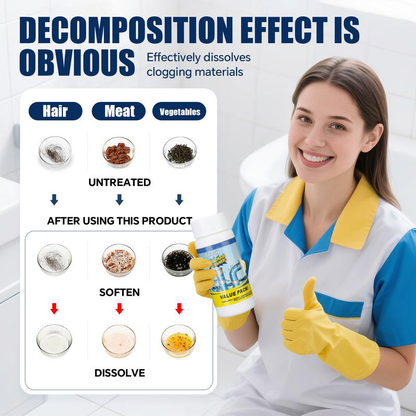 SKAVIX Powerful Pipe Dredging Agent for Kitchen and Toilet Pipelines - Dissolves 200+ Blockages and Kills 99% of Bacteria