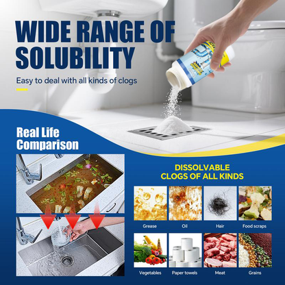 SKAVIX Powerful Pipe Dredging Agent for Kitchen and Toilet Pipelines - Dissolves 200+ Blockages and Kills 99% of Bacteria