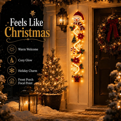 ⏳ Last Day 49% OFF – 🎄Glowing Christmas Door Hanger | 6 Festive Light Designs✨