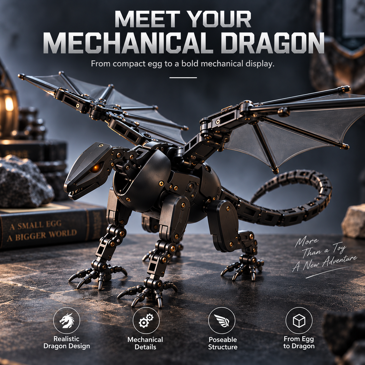 1-🔥🥚🐉 DragonMorph – Egg to Dragon Transforming Mechanical Toy