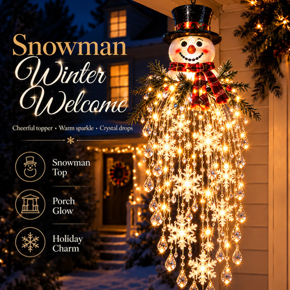 ✨Last Day 49% OFF-🎄🎅Crystal Cascade Christmas Light – Hanging Snowflake & Crystal LED Porch Décor ✨❄️