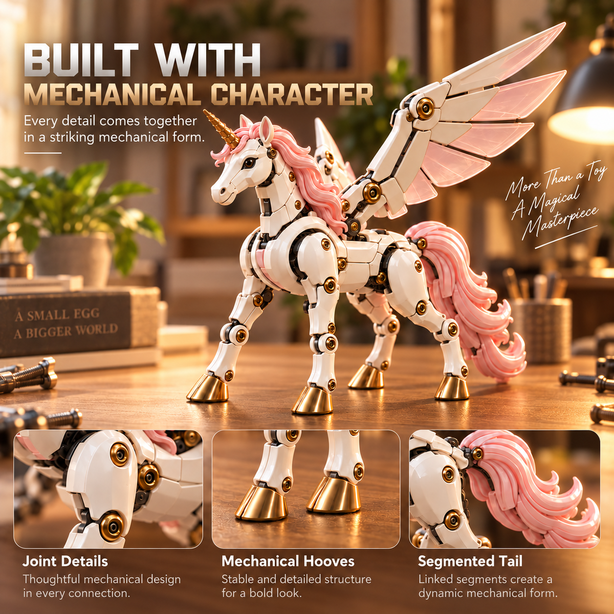 1-🦄 2-in-1 Transforming Mechanical Unicorn Egg – Winged Fantasy Figure!!!