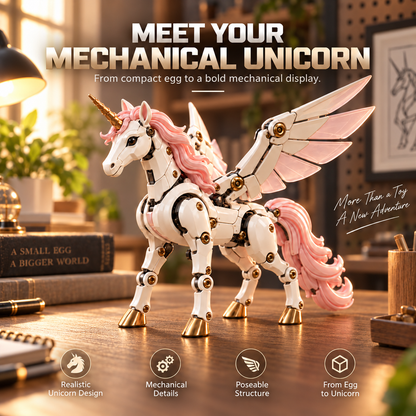 1-🦄 2-in-1 Transforming Mechanical Unicorn Egg – Winged Fantasy Figure!!!