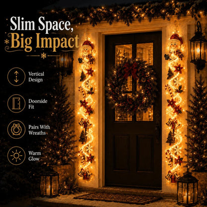 ⏳ Last Day 49% OFF – 🎄Glowing Christmas Door Hanger | 6 Festive Light Designs✨