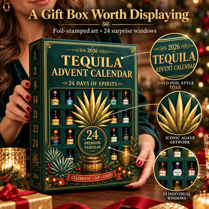 🎁✨24-Day Mini Tequila Bottle Advent  for Holiday Celebration, Bar Table Decor, Collector Gift & Family Countdown